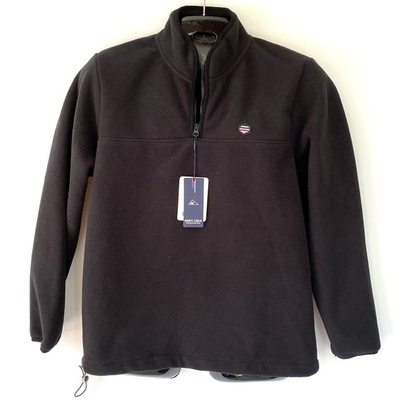 Monte Carlo Air Force Series 1/4 Zip Fleece Black NWT M - Picture 1 of 8